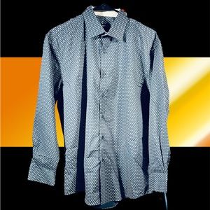 Buffalo - David Bitton - Floral Button-Up - Large 16/16.5 32/33 - Blue/White